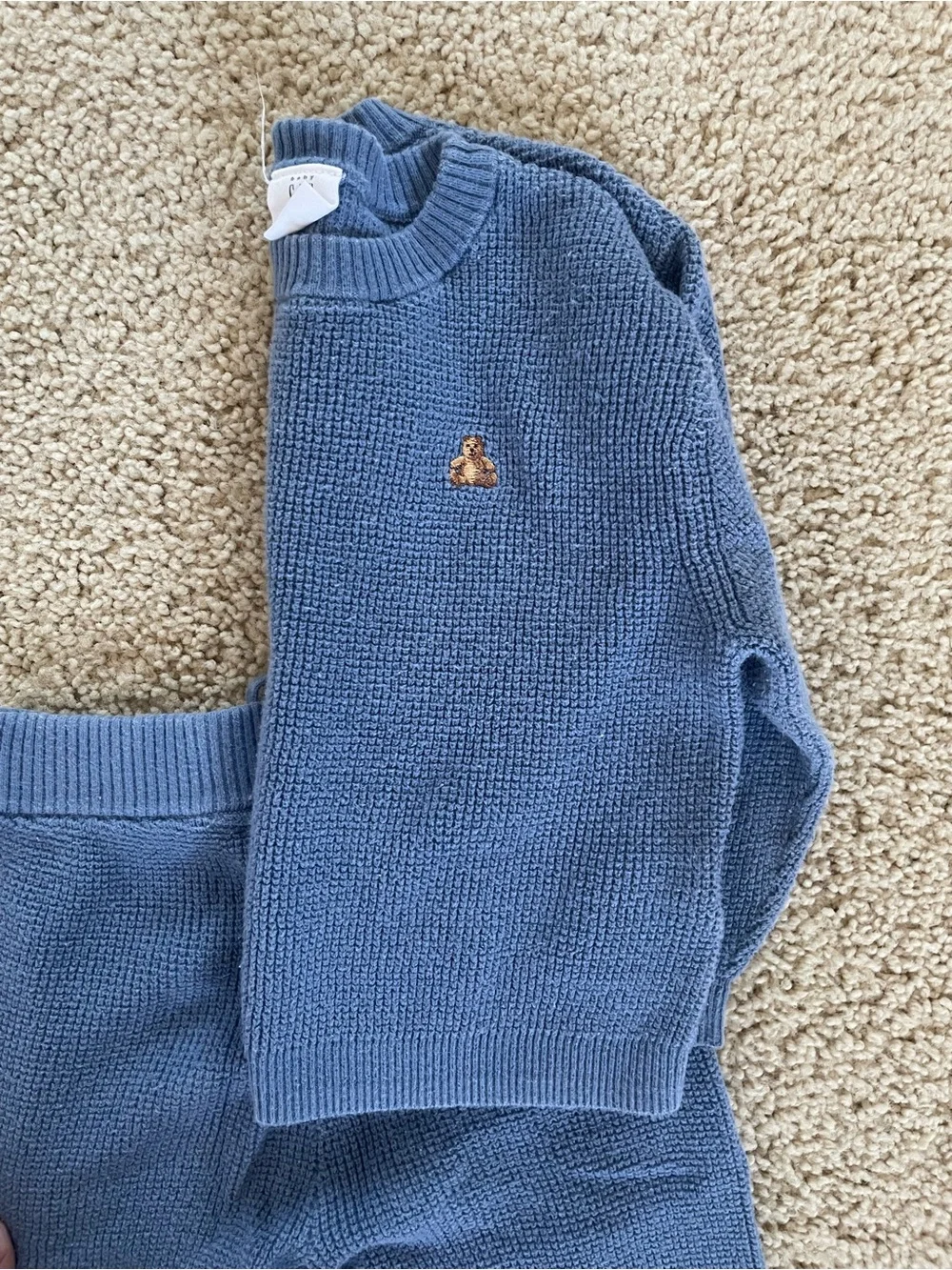 Baby GAP Blue Knit Crewneck Sweater and Pant Set